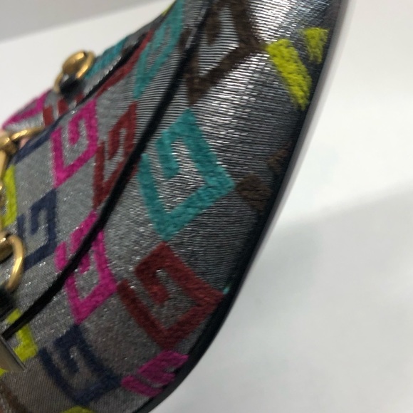 Gucci Princetown velvet multicolored monogram mules, NWOT - Picture 6 of 10